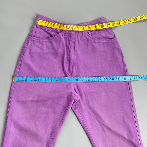 80s Stephen Sprouse Vintage S label Tapered High Waist jeans Lavender Denim 24” - Picture 5 of 12
